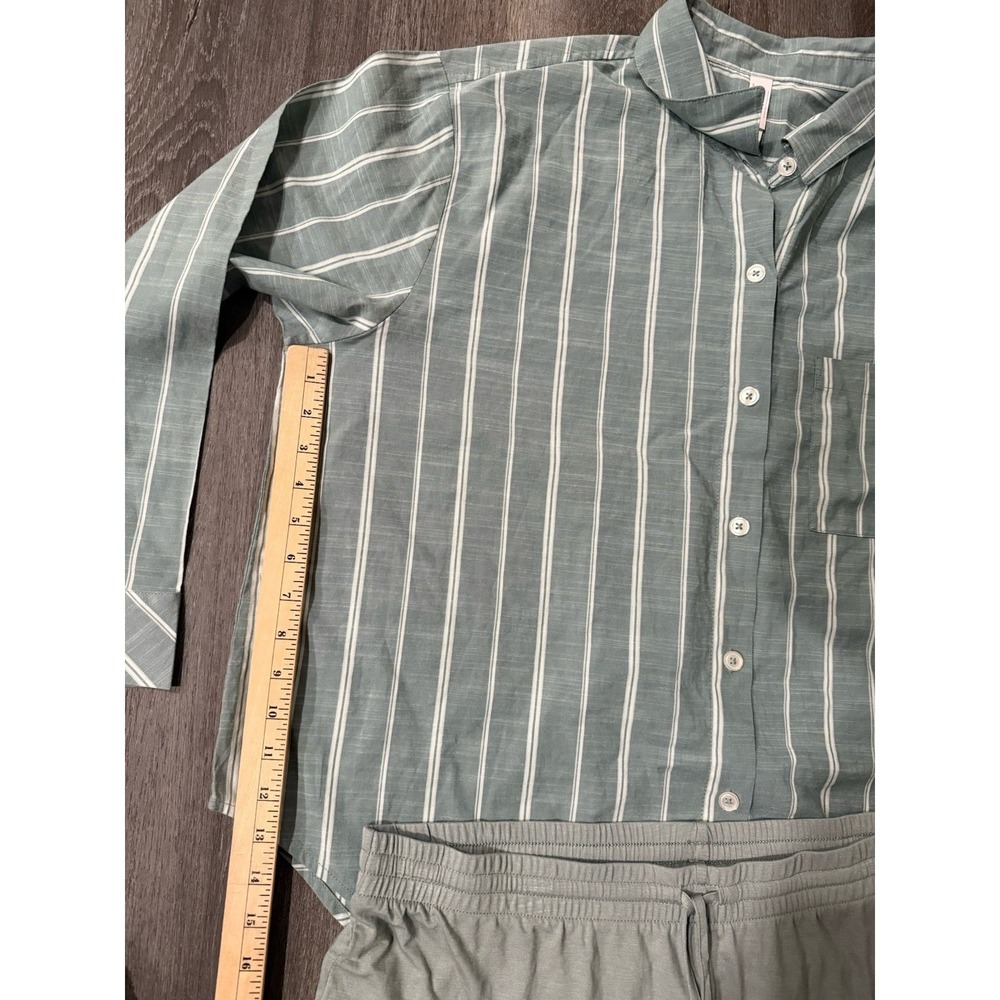 Auden Women's XXL Long Sleeve Sleep Shirt  Button Front, Notch Collar & Shorts - Picture 5 of 10